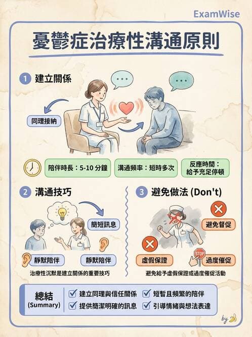 護理師 - 憂鬱症與自殺防治 - AI 圖文解析預覽