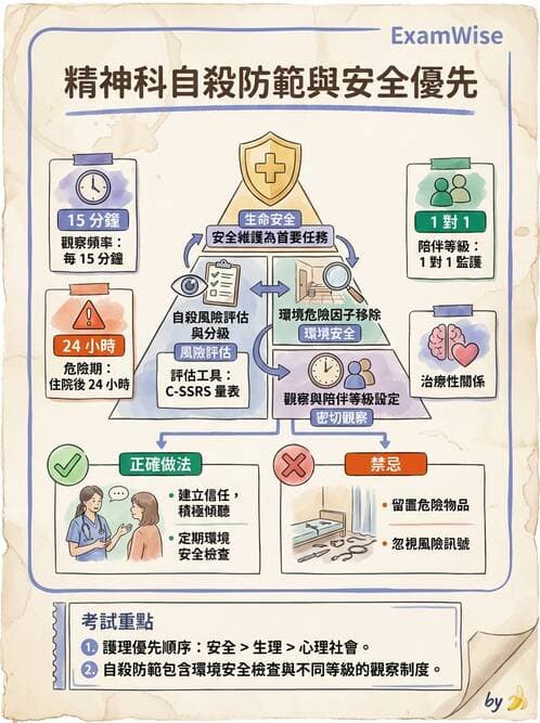 護理師 - 憂鬱症與自殺防治 - AI 圖文解析預覽