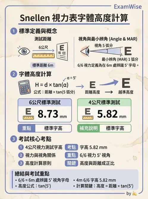 驗光生 - 視力表原理、記錄與對比敏感度 - AI 圖文解析預覽