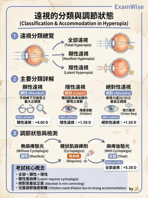 驗光生 - 近視與遠視的分類、成因及眼球光學基礎 - AI 圖文解析預覽