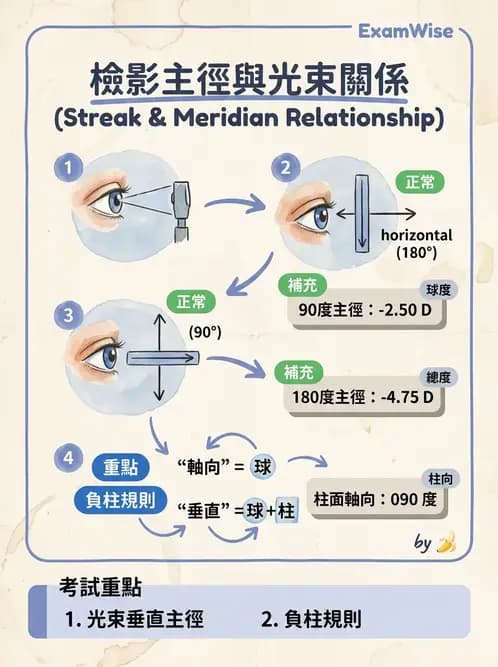 驗光生 - 視網膜檢影鏡操作原理、判讀與特殊檢查 - AI 圖文解析預覽