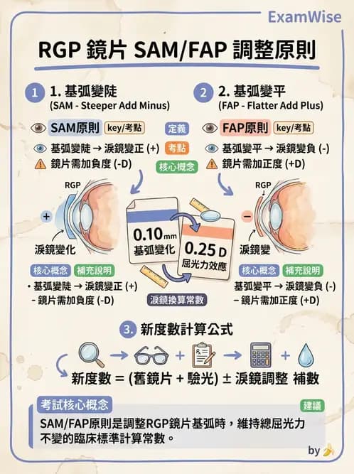 驗光生 - 隱形眼鏡度數計算(硬式RGP淚鏡補償與戴鏡驗光) - AI 圖文解析預覽