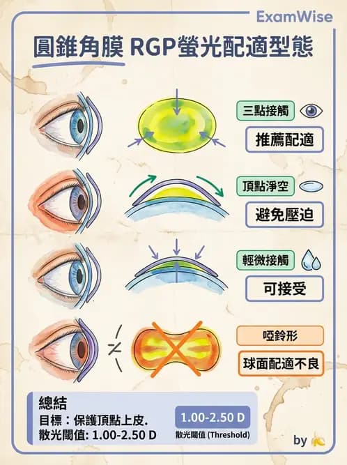 驗光生 - 硬式隱形眼鏡螢光染色評估與特殊臨床適應症 - AI 圖文解析預覽