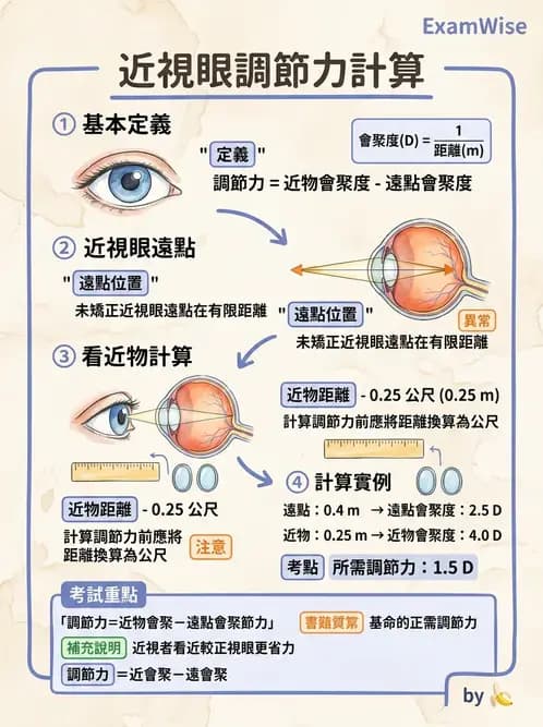 驗光生 - 調節、老花眼與臨床眼光學應用 - AI 圖文解析預覽
