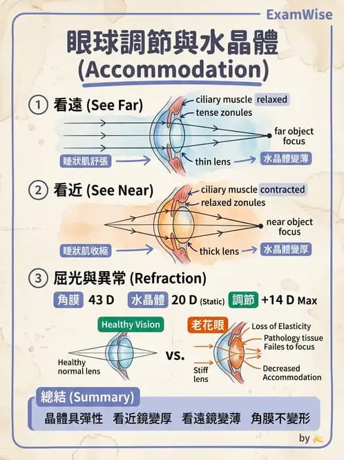 驗光生 - 調節、老花眼與臨床眼光學應用 - AI 圖文解析預覽