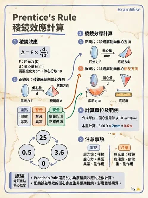 驗光生 - 普氏法則與移心稜鏡效應 - AI 圖文解析預覽