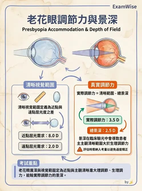 驗光生 - 調節、老花眼與臨床眼光學應用 - AI 圖文解析預覽