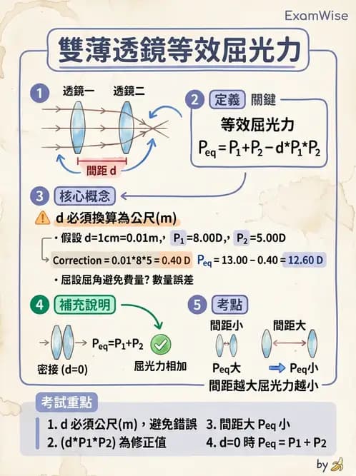 驗光生 - 薄透鏡成像特性與光線追跡 - AI 圖文解析預覽