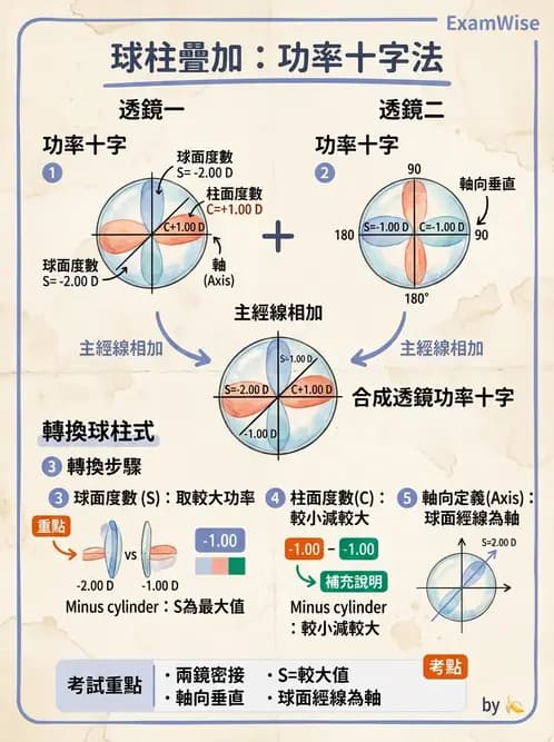 驗光生 - 光學十字讀寫與處方等效轉換 - AI 圖文解析預覽
