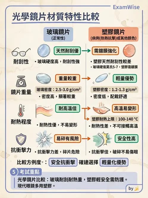 驗光生 - 鏡片材質特性與光學性質 - AI 圖文解析預覽