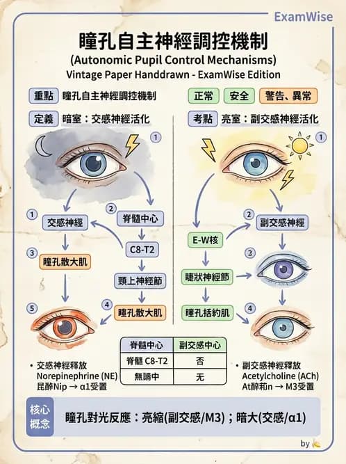 驗光生 - 視覺傳導路徑與瞳孔反射 - AI 圖文解析預覽