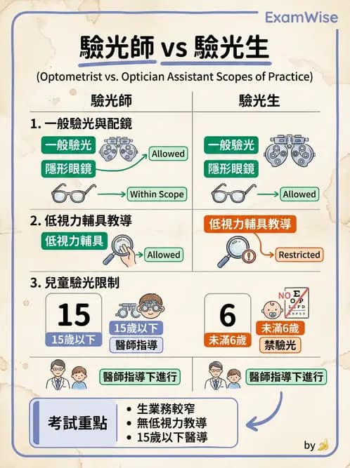 驗光生 - 驗光人員業務範圍與未成年人驗光規定 - AI 圖文解析預覽