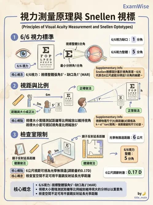 驗光生 - 視力表原理、記錄與對比敏感度 - AI 圖文解析預覽