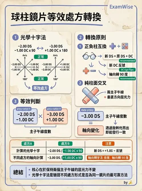 驗光生 - 屈光處方計算、轉換與矯正鏡片光學 - AI 圖文解析預覽