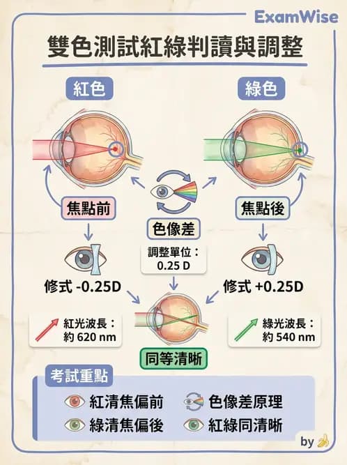 驗光生 - 球面度數確認與紅綠測試 - AI 圖文解析預覽