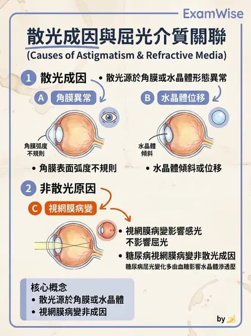 驗光生 - 散光分類、不等視與不等像 - AI 圖文解析預覽