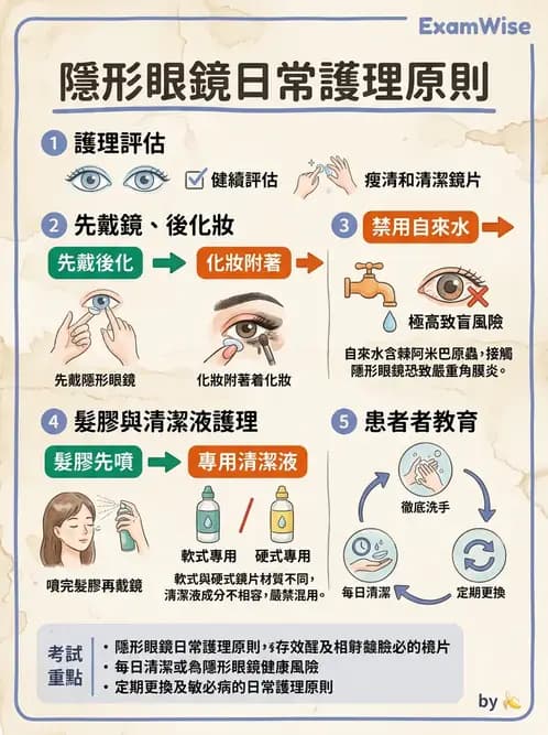 驗光生 - 隱形眼鏡護理操作與患者衛教 - AI 圖文解析預覽