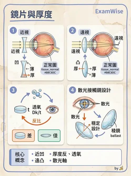 驗光生 - 鏡片設計、結構與臨床選用 - AI 圖文解析預覽