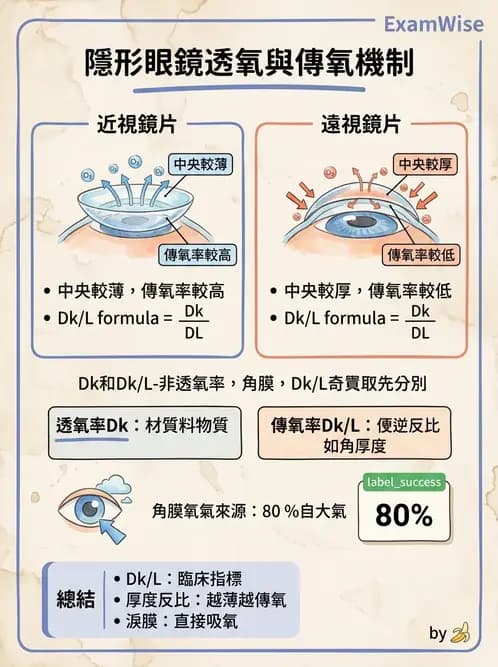 驗光生 - 鏡片材質特性與透氧性 - AI 圖文解析預覽