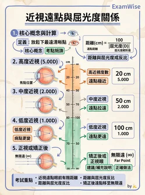 驗光生 - 屈光不正基礎:近視、遠視與視網膜影像 - AI 圖文解析預覽