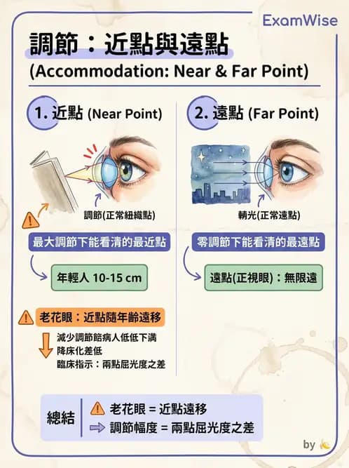 驗光生 - 調節、老花眼與臨床眼光學應用 - AI 圖文解析預覽