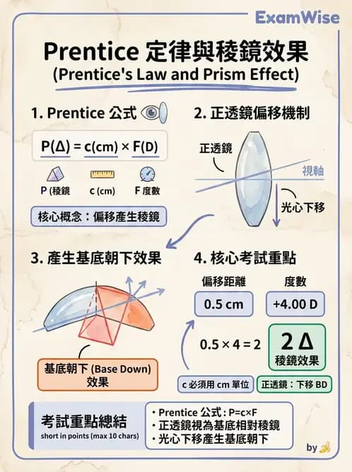 驗光生 - 普氏法則與移心稜鏡效應 - AI 圖文解析預覽