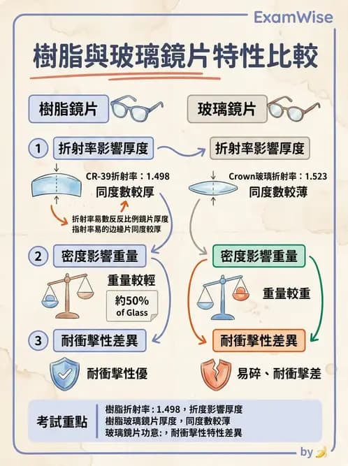 驗光生 - 鏡片材質特性與光學性質 - AI 圖文解析預覽