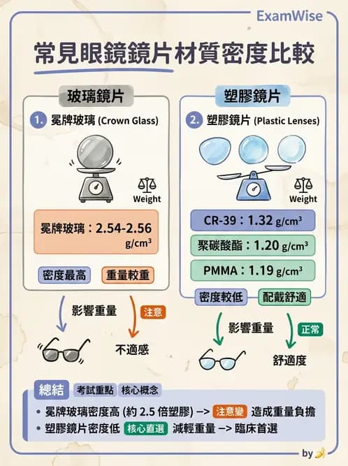 驗光生 - 鏡片材質特性與光學性質 - AI 圖文解析預覽