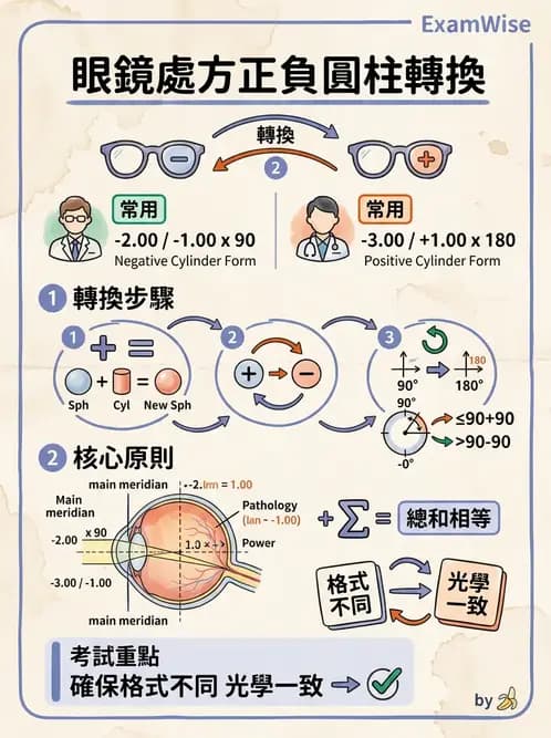 驗光生 - 光學十字讀寫與處方等效轉換 - AI 圖文解析預覽