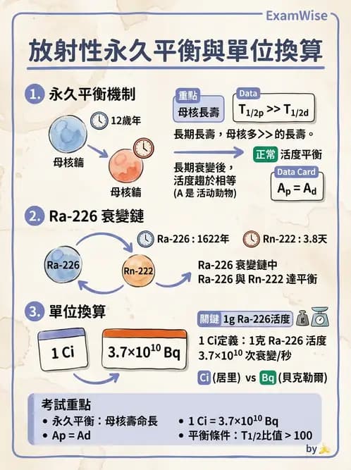 放射 - 放射性活度與衰變計算 - AI 圖文解析預覽