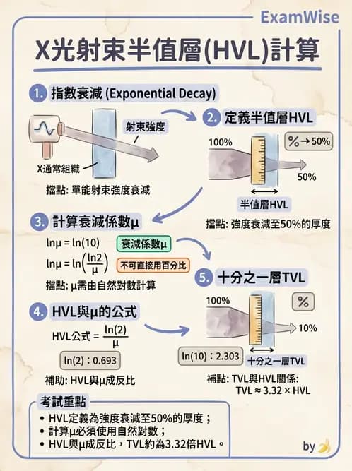 放射 - 光子衰減與係數計算 - AI 圖文解析預覽