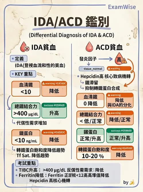 醫檢師 - 貧血診斷與營養缺乏性貧血 - AI 圖文解析預覽