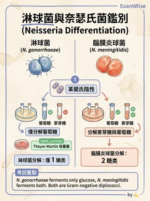 醫檢師 - 奈瑟菌與挑剔性革蘭氏陰性菌 - AI 圖文解析預覽