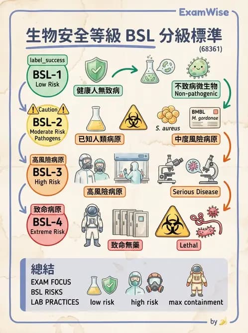 醫檢師 - 實驗室安全與微生物特性 - AI 圖文解析預覽