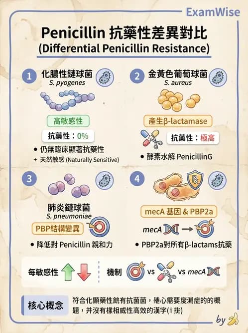 醫檢師 - 鏈球菌與其他革蘭氏陽性桿菌 - AI 圖文解析預覽