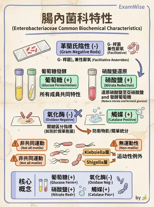 醫檢師 - 腸內菌鑑別方法與培養基 - AI 圖文解析預覽