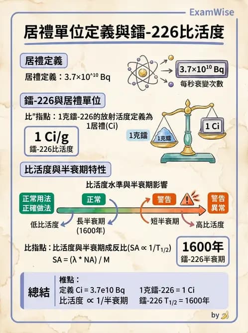 放射 - 放射性活度與衰變計算 - AI 圖文解析預覽