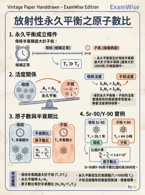 放射 - 放射性活度與衰變計算 - AI 圖文解析預覽