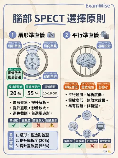 放射 - SPECT掃描參數、設備、衰減校正與QA - AI 圖文解析預覽