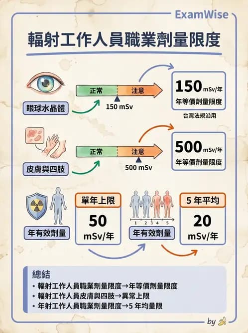 放射 - 劑量標準與防護原則 - AI 圖文解析預覽