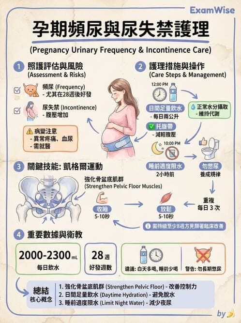 護理師 - 孕期生理變化與不適護理 - AI 圖文解析預覽