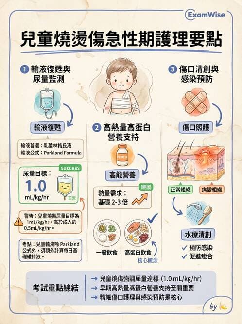 護理師 - 兒童急症與燒傷護理 - AI 圖文解析預覽