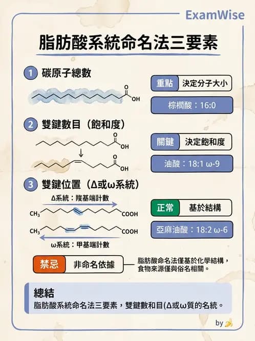 營養 - 脂肪酸種類與必需脂肪酸 - AI 圖文解析預覽
