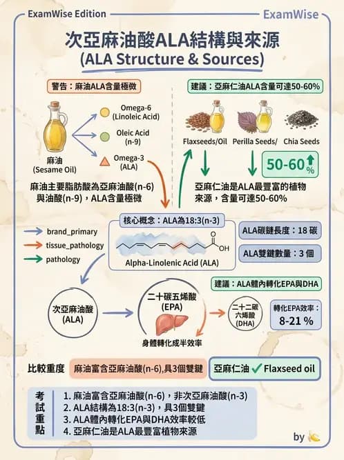 營養 - 脂肪酸種類與必需脂肪酸 - AI 圖文解析預覽