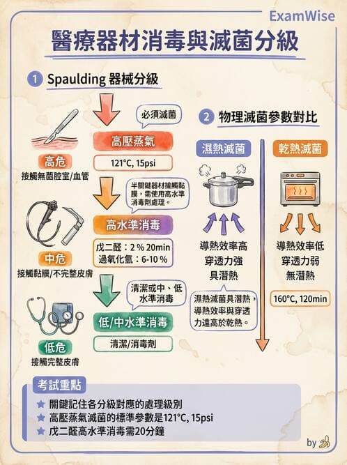 護理師 - 無菌消毒與感染控制 - AI 圖文解析預覽