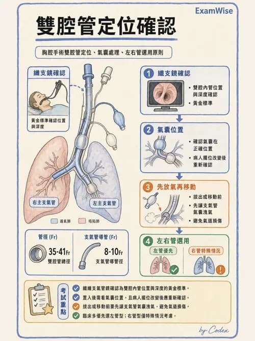 麻醉專護 - 單肺通氣與雙腔氣管內管 - AI 圖文解析預覽