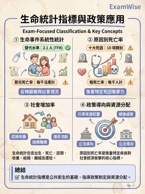 護理師 - 生命統計與健康指標 - AI 圖文解析預覽