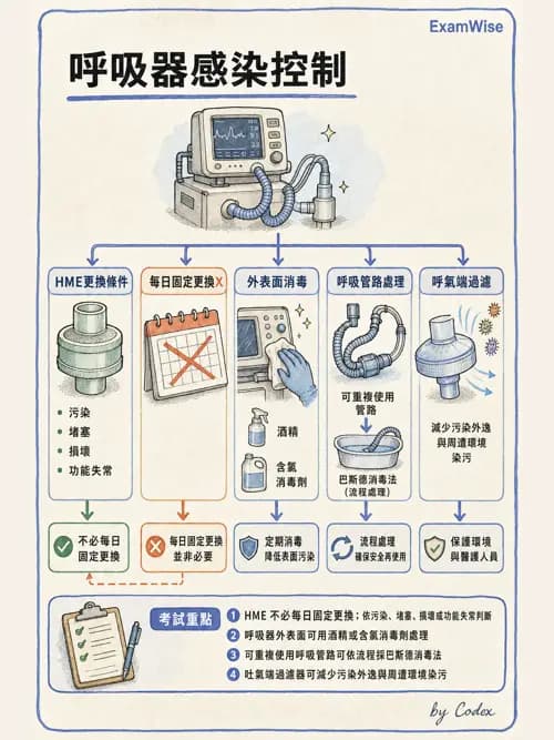呼吸治療師 - 感染管制與職業安全 - AI 圖文解析預覽