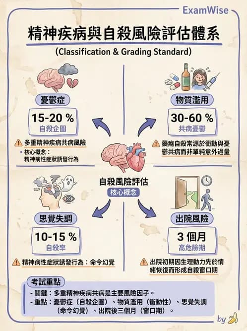 護理師 - 憂鬱症與自殺防治 - AI 圖文解析預覽