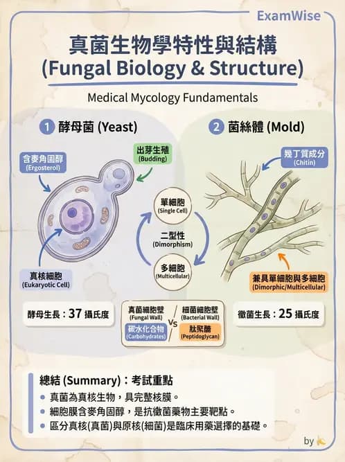護理師 - 黴菌學概論 - AI 圖文解析預覽